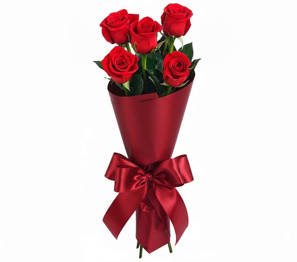 Букет 5 Красных роз Эдлесс Лав в Светлые Горы
