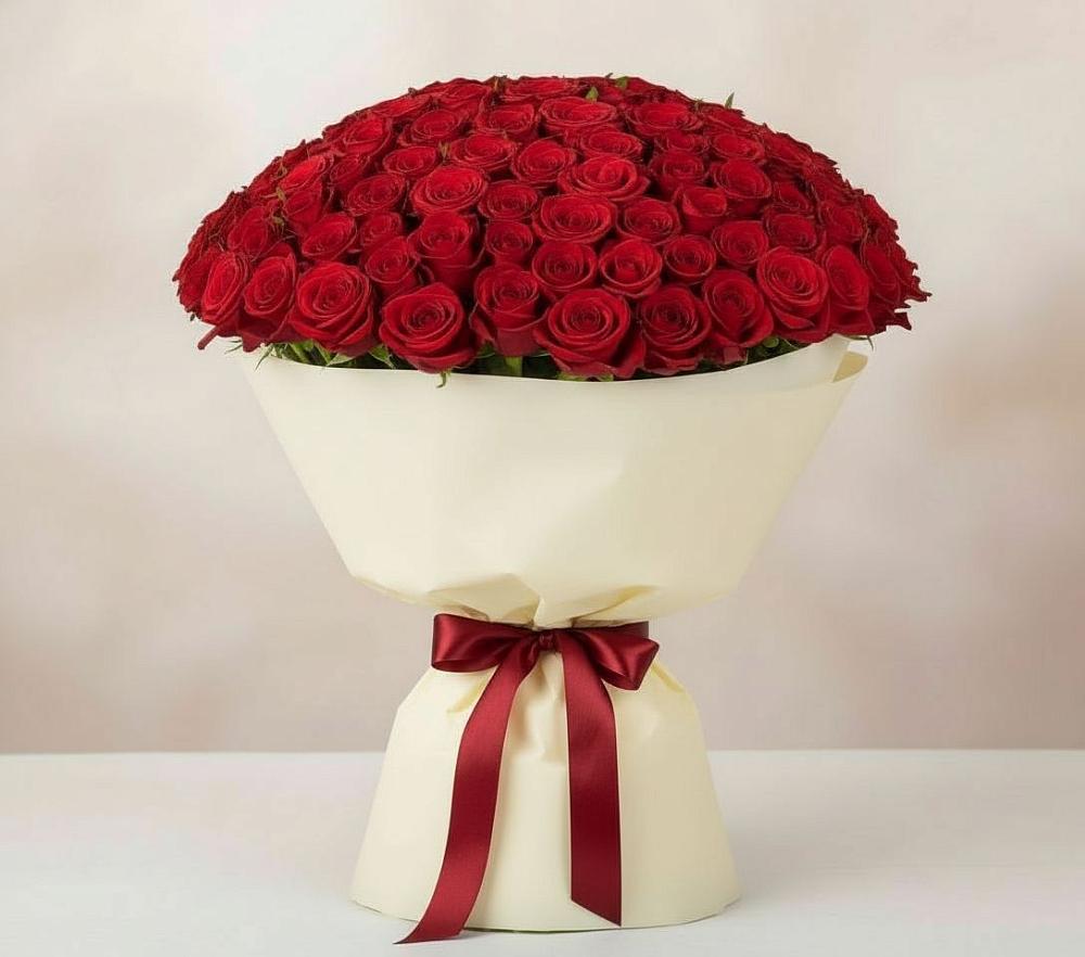 Букет 101 Красная роза Милано в Светлые Горы