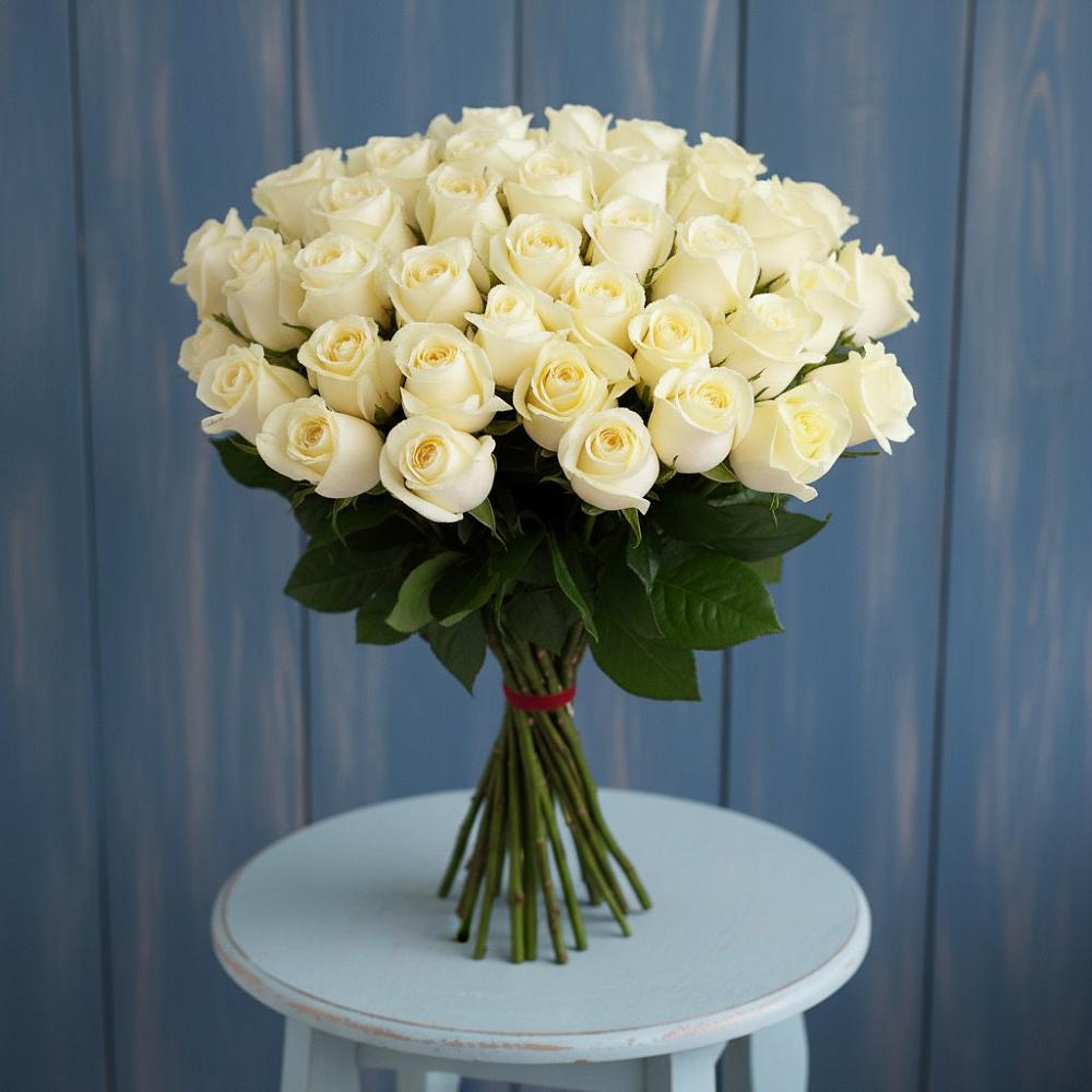 Букет 51 Белая роза Эдлесс Лав в Светлые Горы