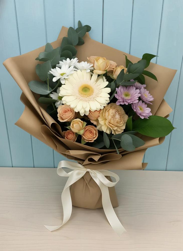 Букет цветов из: Герберы и Хризантемы в Светлые Горы