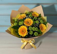 Букет цветов из:  Герберы и Хризантемы в Светлые Горы