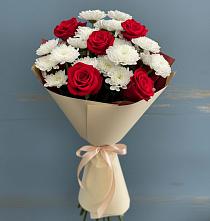 Букет цветов из:  Розы и Хризантемы в Светлые Горы