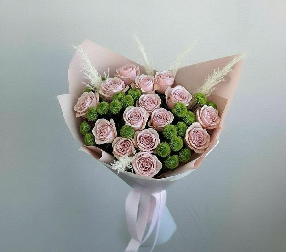 Букет цветов из: Розы и Хризантемы в Светлые Горы